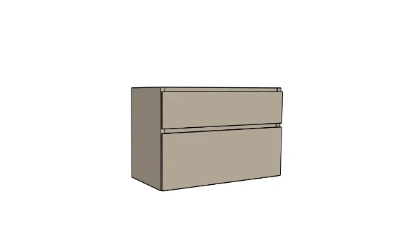 Procasa Klaire 65 - sous meuble lavabo avec 2 tirroirs 1000 x 435 x 650 mm - découpe droite - soft