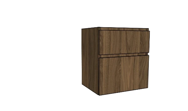 Procasa Klaire 65 - sous meuble lavabo avec 2 tirroirs 600 x 435 x 650 mm - découpe central  - walnut