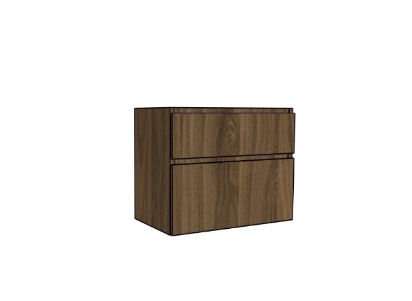 Procasa Klaire 65 - sous meuble lavabo avec 2 tirroirs 800 x 435 x 650 mm - découpe central  - walnut