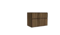 Procasa Klaire 65 - sous meuble lavabo avec 2 tirroirs 900 x 435 x 650 mm - découpe gauche  - walnut
