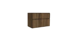 Procasa Klaire 65 - sous meuble lavabo avec 2 tirroirs 1000 x 435 x 650 mm - découpe droite - walnut