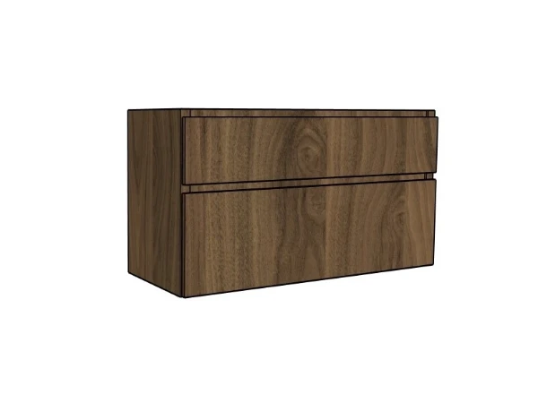 Procasa Klaire 65 - sous meuble lavabo avec 2 tirroirs 1200 x 435 x 650 mm - découpe droite - walnut