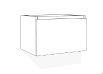 Procasa Klaire 39 - sous meuble lavabo avec 1 tirroir 600 x 435 x 390 mm - blanc