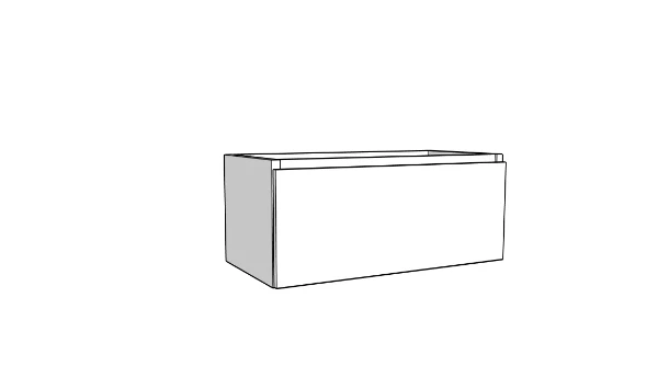 KL2924 Procasa Klaire 39 - wastafelonderkast met 1 lade 900 x 435 x 390 mm - wit