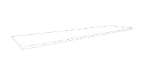 Procasa Klaire top - HPL plan vasque 1800 x 460 x 18 mm - sans découpe - blanc