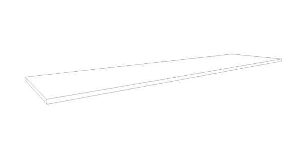 Procasa Klaire top - HPL plan vasque 1800 x 460 x 18 mm - sans découpe - blanc