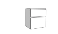 Procasa Klaire 65 - sous meuble lavabo avec 2 tirroirs 600 x 435 x 650 mm - découpe central  - blanc