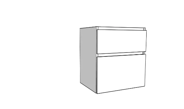 Procasa Klaire 65 - sous meuble lavabo avec 2 tirroirs 600 x 435 x 650 mm - découpe central  - blanc