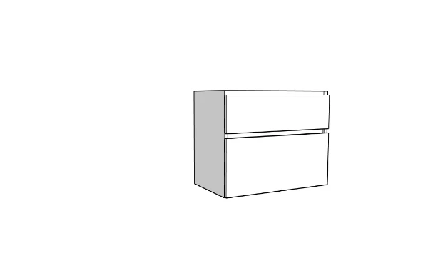 Procasa Klaire 65 - sous meuble lavabo avec 2 tirroirs 800 x 435 x 650 mm - découpe central  - blanc