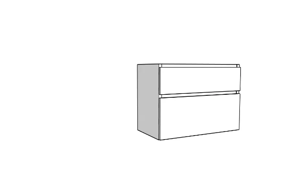 Procasa Klaire 65 - sous meuble lavabo avec 2 tirroirs 900 x 435 x 650 mm - découpe central - blanc