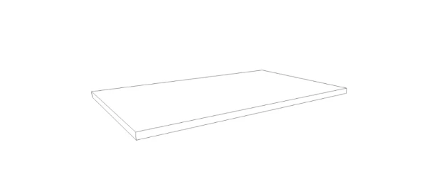 Procasa Klaire top - HPL plan vasque 700 x 460 x 18 mm - sans découpe - blanc