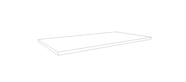 Procasa Klaire top - HPL plan vasque 800 x 460 x 18 mm - sans découpe - blanc