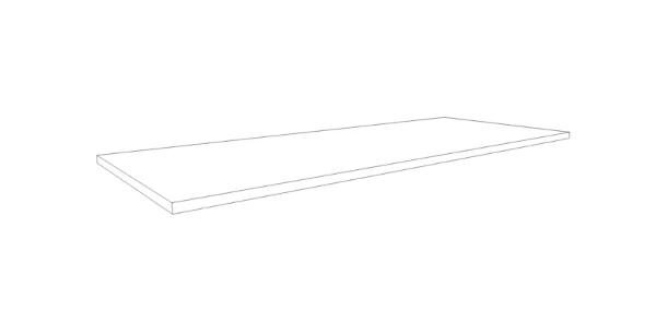Procasa Klaire top - HPL plan vasque 1200 x 460 x 18 mm - sans découpe - blanc