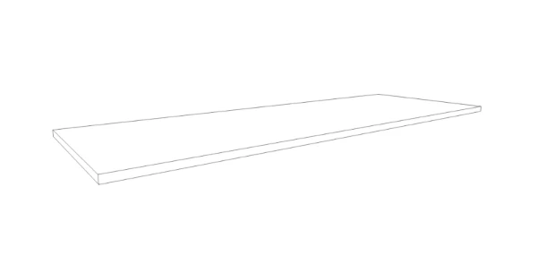 Procasa Klaire top - HPL plan vasque 1300 x 460 x 18 mm - sans découpe - blanc