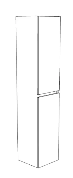Procasa Klaire colonne avec 2 portes - réversible 350 x 350 x 1690 - blanc