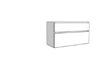 Procasa Klaire 65 - sous meuble lavabo avec 2 tirroirs 1200 x 435 x 650 mm - découpe droite - blanc