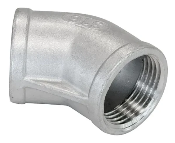 STD Inox 316 120 knie 45° FF 1/2 x 1/2 (zak 10st) - prijs per stuk - prijs per stuk