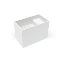 Aqua Prestige Piccolo compact lave-mains 350 x 200 x 250 mm - blanc mat - solid surface - avec trou de robinet gauche - sans trop-plein