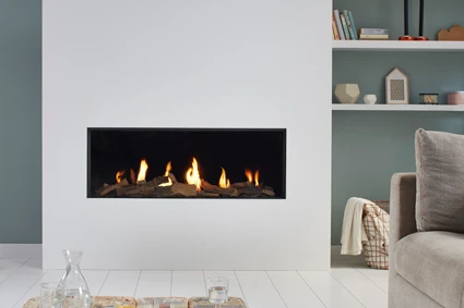 DRU Global gassfeerhaard op aardgas 100 BF-03 zwart glad