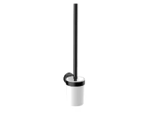 EMCO Round porte-brosse, support plastique blanc, noir
