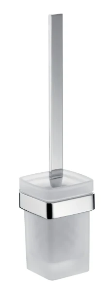 Emco Loft toiletborstelgarnituur, borstel zwart, gesatineerd glas, chroom