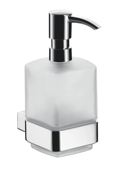 EMCO Loft, zeepdispenser, wandmodel, glas gesatineerd, chroom