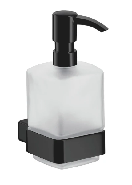 EMCO Loft, distributeur de savon, modèle mural, verre satiné, noir