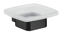 EMCO Loft, zeephouder, wandmodel, kristalglas gesatineerd, zwart