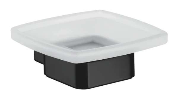 EMCO Loft, zeephouder, wandmodel, kristalglas gesatineerd, zwart