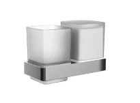 EMCO Loft, glashouder/zeepdispenser, stolpbeker gesatineerd, chroom