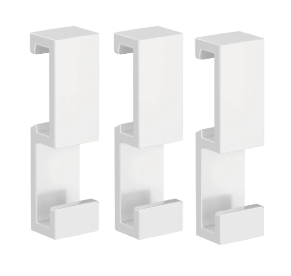 EMCO Loft, haak, voor handdoekhouder/legger, kunststof wit, set 3 stuks