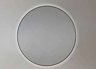 Detremmerie ronde spiegel met alu frame 1200 x 1200 x 20 mm - met LED verlichting rondom - zwart