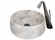 Detremmerie No Limit 45 lavabo à poser rond 380 x 160 mm - Silver Fantasy - marbre - sans trou de robinet - sans trop-plein