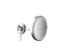 EMCO Scheerspiegel, LED, 2 kleuren, Ø 203mm, 1-armig, snoer, vergroting 3, chr