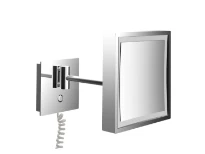 EMCO Scheerspiegel, LED, 2 kleuren, 203x203mm, 1-armig, snoer, vergroting 3, chr