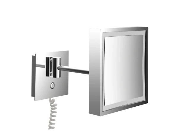 EMCO Scheerspiegel, LED, 2 kleuren, 203x203mm, 1-armig, snoer, vergroting 3, chr
