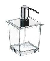 EMCO Liaison, zeepdispender voor reling, kristalglas helder, 365ml, chroom