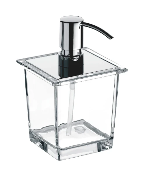 EMCO Liaison, zeepdispender voor reling, kristalglas helder, 365ml, chroom