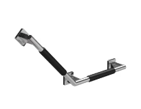 EMCO System2, handgreep gebogen, ommanteling zwart, rechts, 135°, chroom
