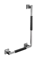 EMCO System2, handgreep gebogen, ommanteling zwart, links, 90°, chroom