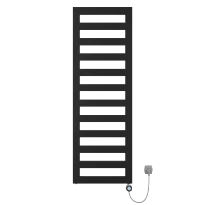 Procasa Sinaï radiateur sèche-serviette électrique 1155x500mm - 600W - thermostat inclus - noir mat