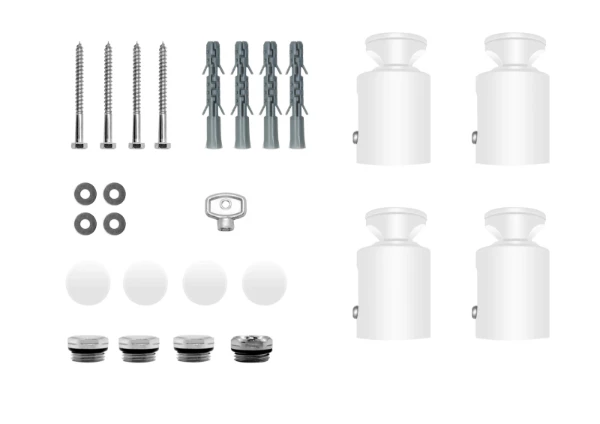 Procasa Caldo/Calore Rondo kit de montage pour radiateur - réglable - 60-85mm - blanc