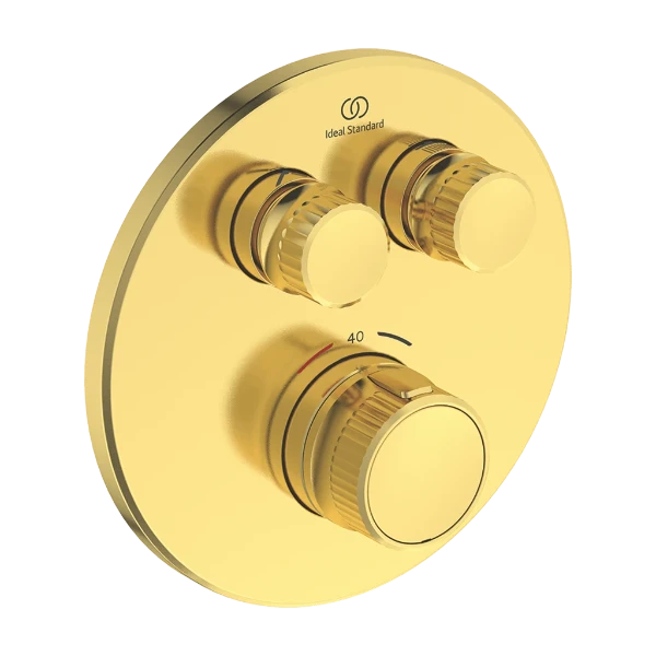 Ideal Standard Ceratherm Navigo T set de finition pour robinet thermostatique bain encastré rond - Brushed Gold