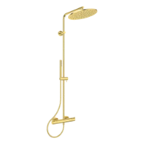 Ideal Standard Ceratherm T125 système de douche avec Ceratherm T125 - IdealRain douchette en stick avec 1 fonction - 8 l/min - douche de tête 300 mm - 12 l/min et IdealFlex 1750 mm. - Brushed Gold