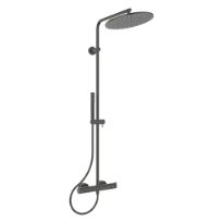 Ideal Standard Ceratherm T125 système de douche avec Ceratherm T125 - IdealRain douchette en stick avec 1 fonction - 8 l/min - douche de tête 300 mm - 12 l/min et IdealFlex 1750 mm. - Brushed Gun Meta