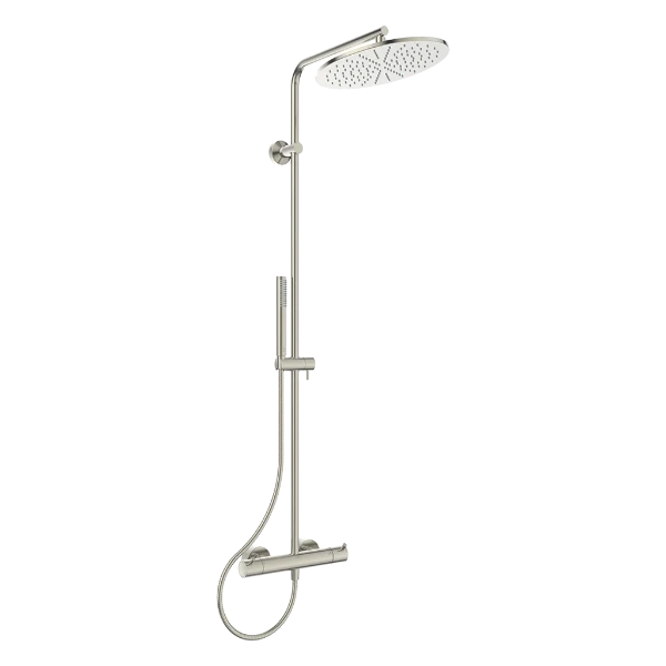 Ideal Standard CeraTherm T125 douchesysteem met CeraTherm T125 - IdealRain staafhanddouche met 1 functie - 8 l/min - hoofddouche 300 mm - 12 l/min en IdealFlex 1750 mm. - RVS look