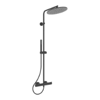 Ideal Standard Ceratherm T125 système de douche avec Ceratherm T125 - IdealRain douchette en stick avec 1 fonction - 8 l/min - douche de tête 300 mm - 12 l/min et IdealFlex 1750 mm. - Silk Black