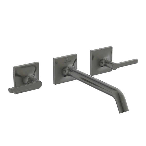 Ideal Standard Joy Neo rob lavabo a encastrer (set de finition), écoulement 209 mm, 3-trous rozet, poignée droite Brushed Gun metal