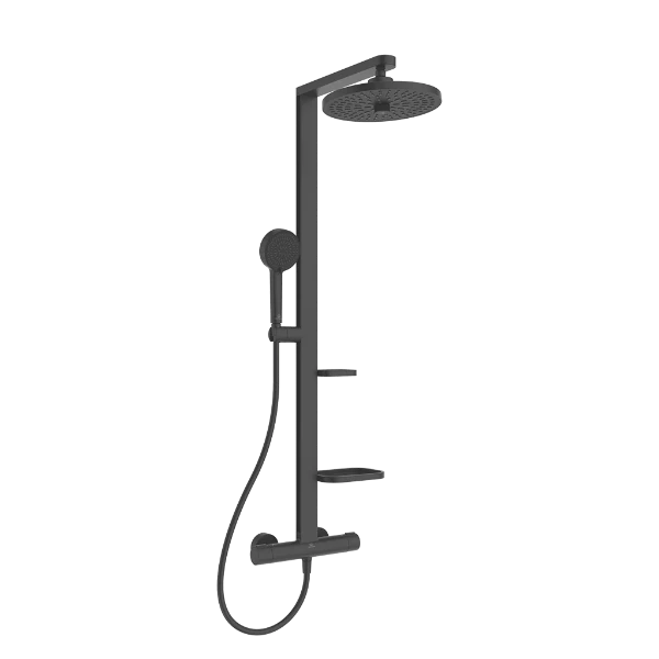 Ideal Standard Alu+ robinet thermostatique set de douche - douche de tête 260 mm - douchette 100 mm - noir mat