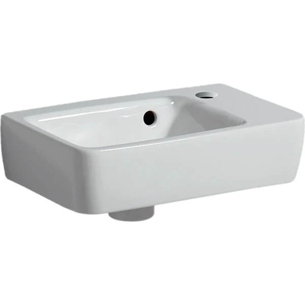 Geberit Renova Plan Compact lave-mains 360 x 250 mm - blanc - avec trou de robinet droite - avec trop-plein